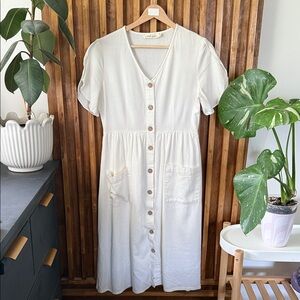 PANDO GROVE Midi Buttoned Front Pleasant Dress. Size S